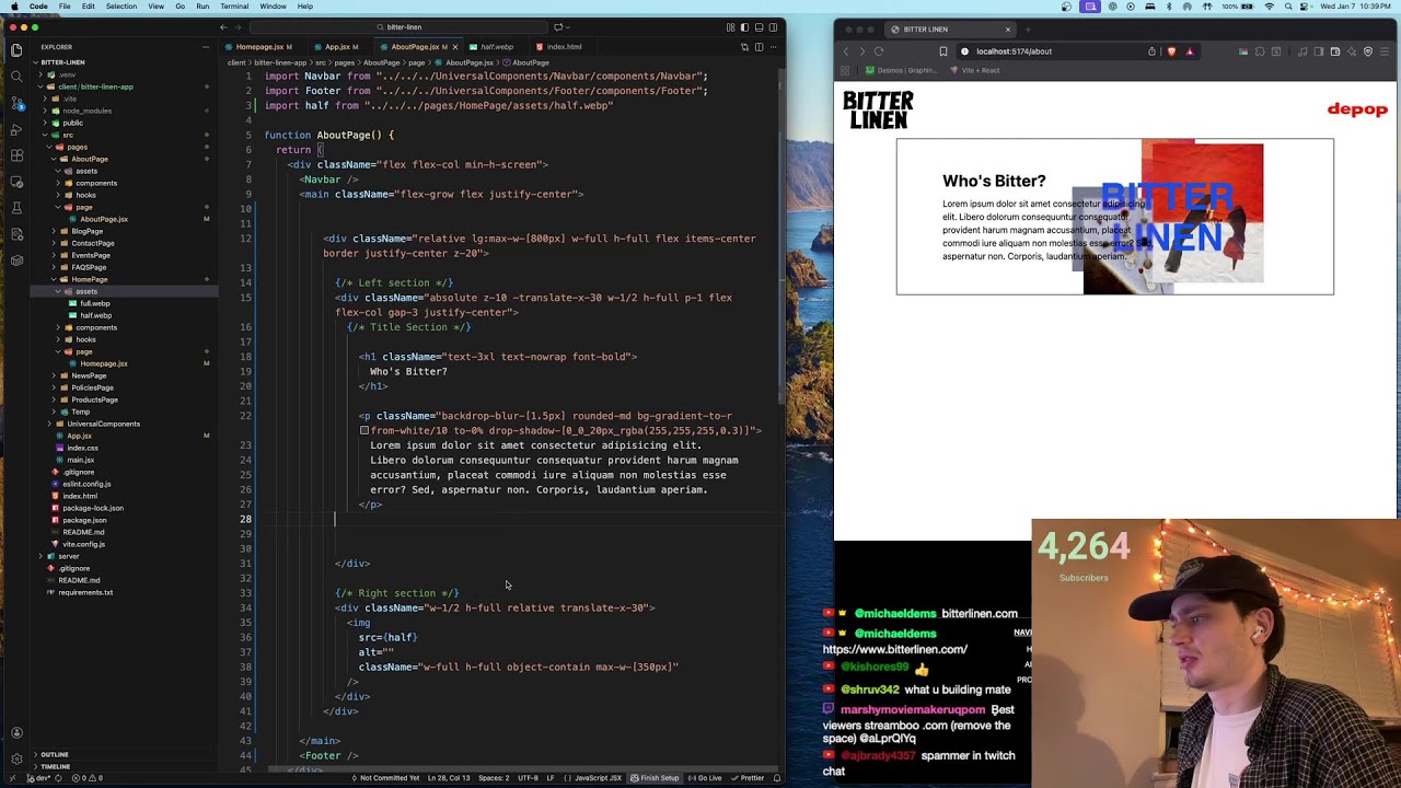 Project Building w/ React + Python | Biochemist Learns Programming LIVE 🔴 | 01-07-2026