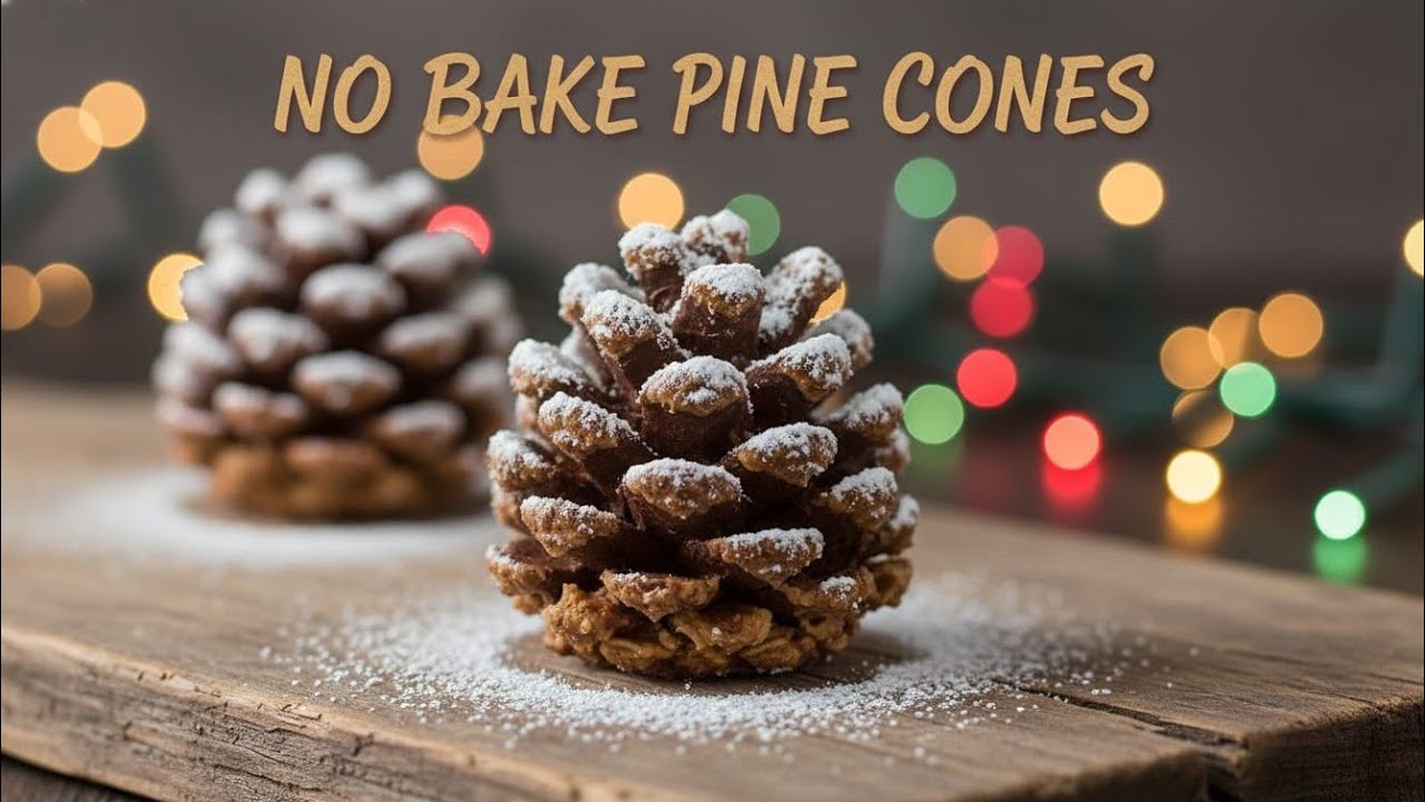 No-Bake Chocolate Pine Cone Cookies | Easy Homemade Dessert