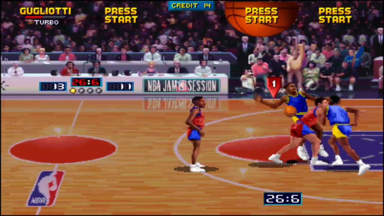 NBA Jam: Washington Bullets Vs. Denver Nuggets (Double-OT Thriller?) Arcade (MAME)
