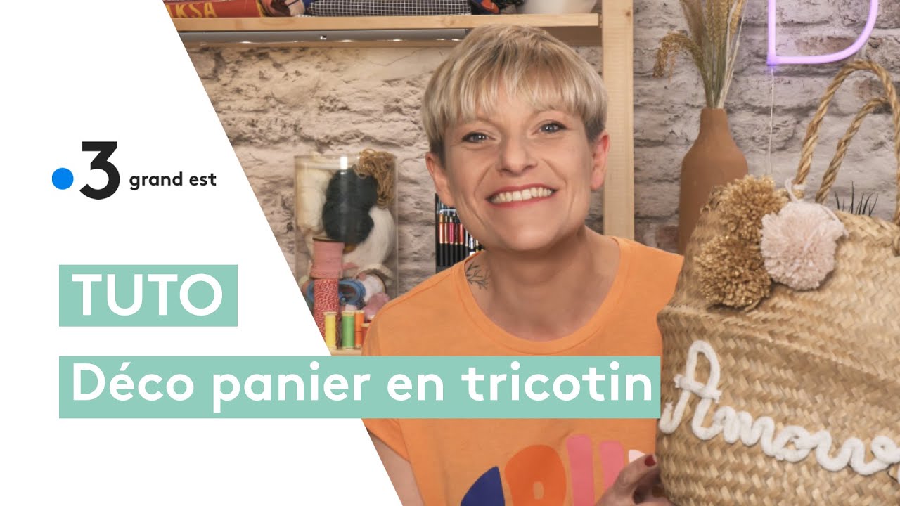 Tuto tricotin : comment écrire sur un panier avec de la laine tressée et des pompons