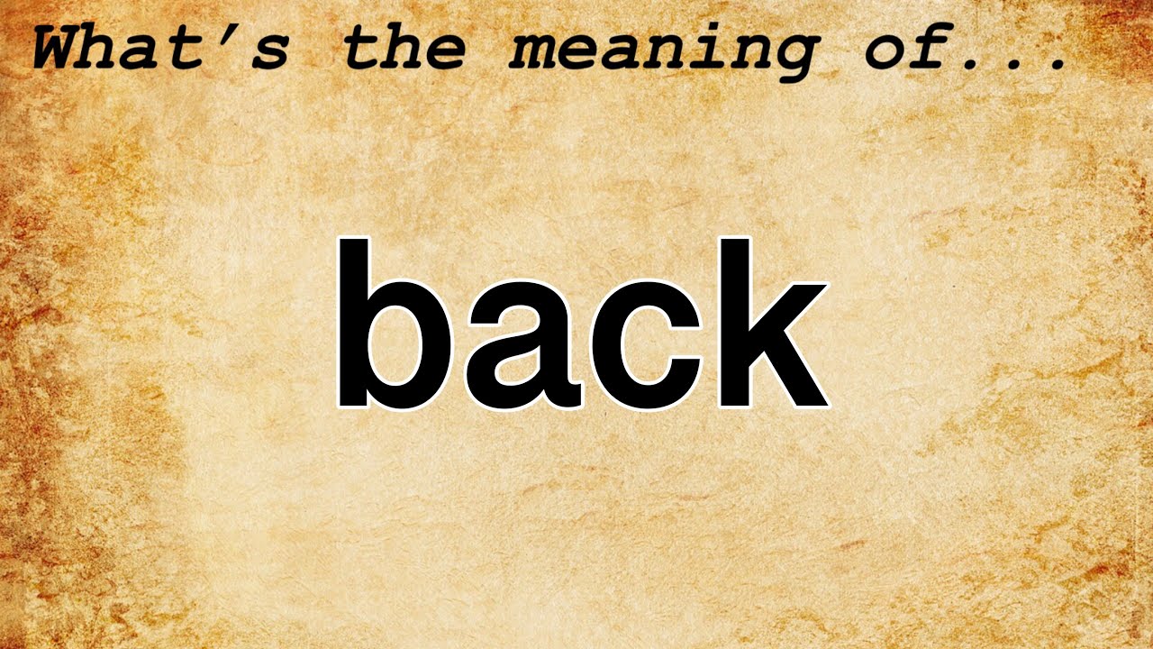 Back Meaning : Definition of Back