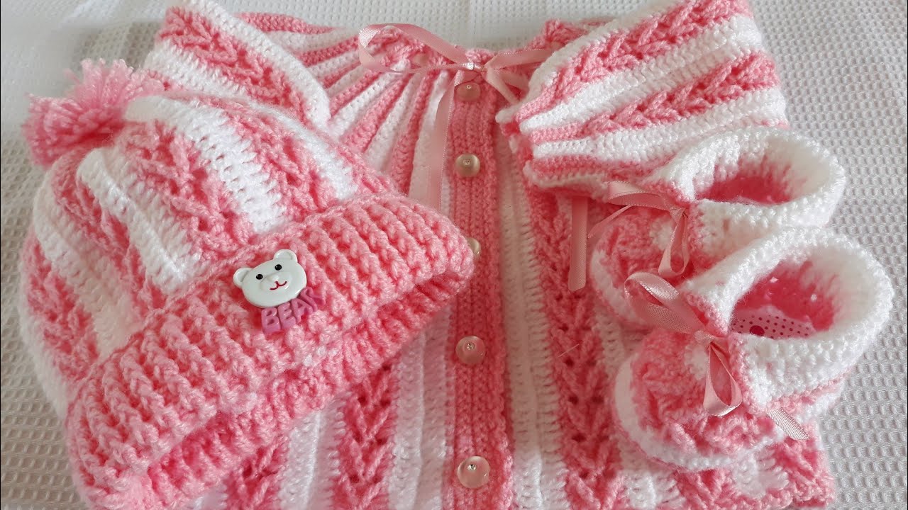 Conjunto de crochê para bebê RN/Passo a passo - Parte 1 - Casaquinho