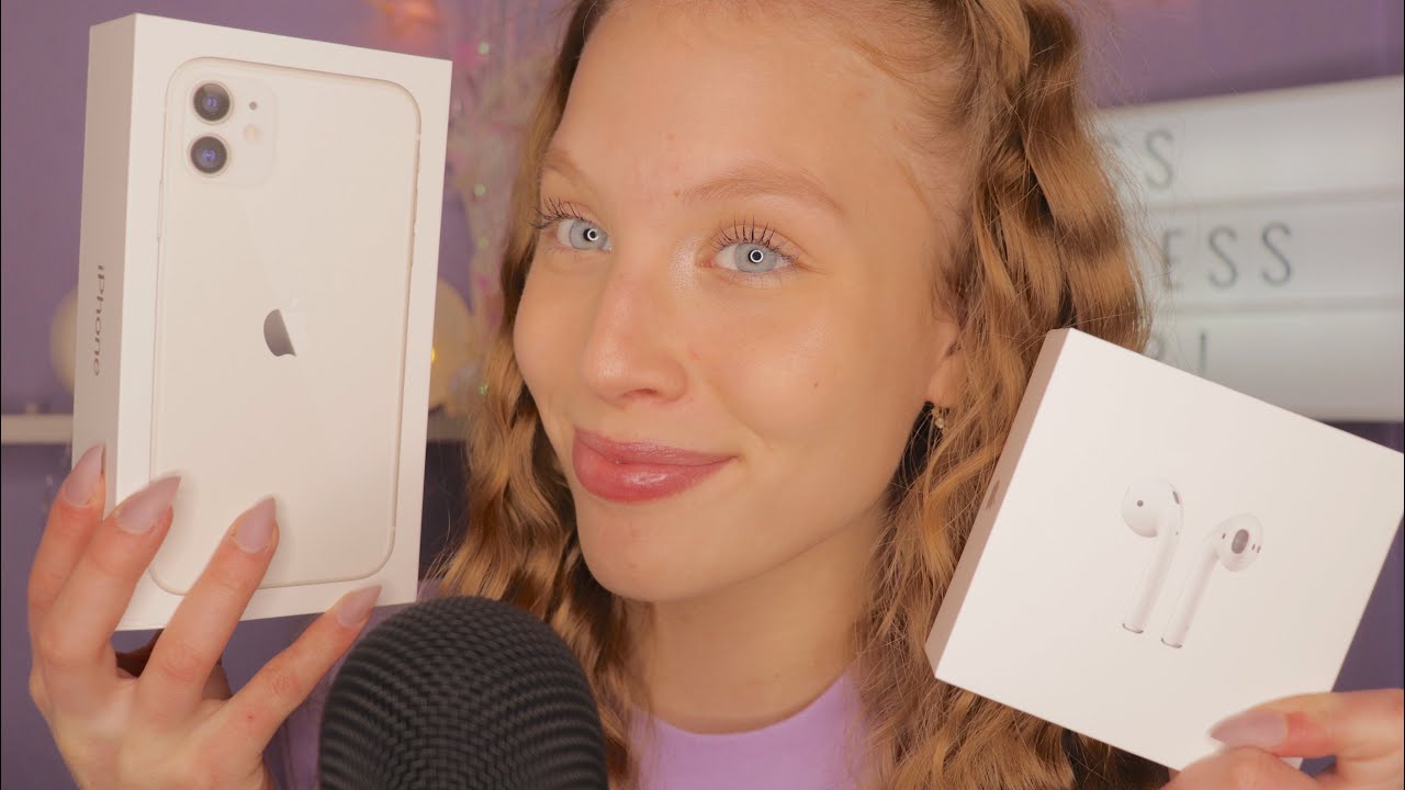 ASMR Unboxing my iPhone 11 and AirPods!