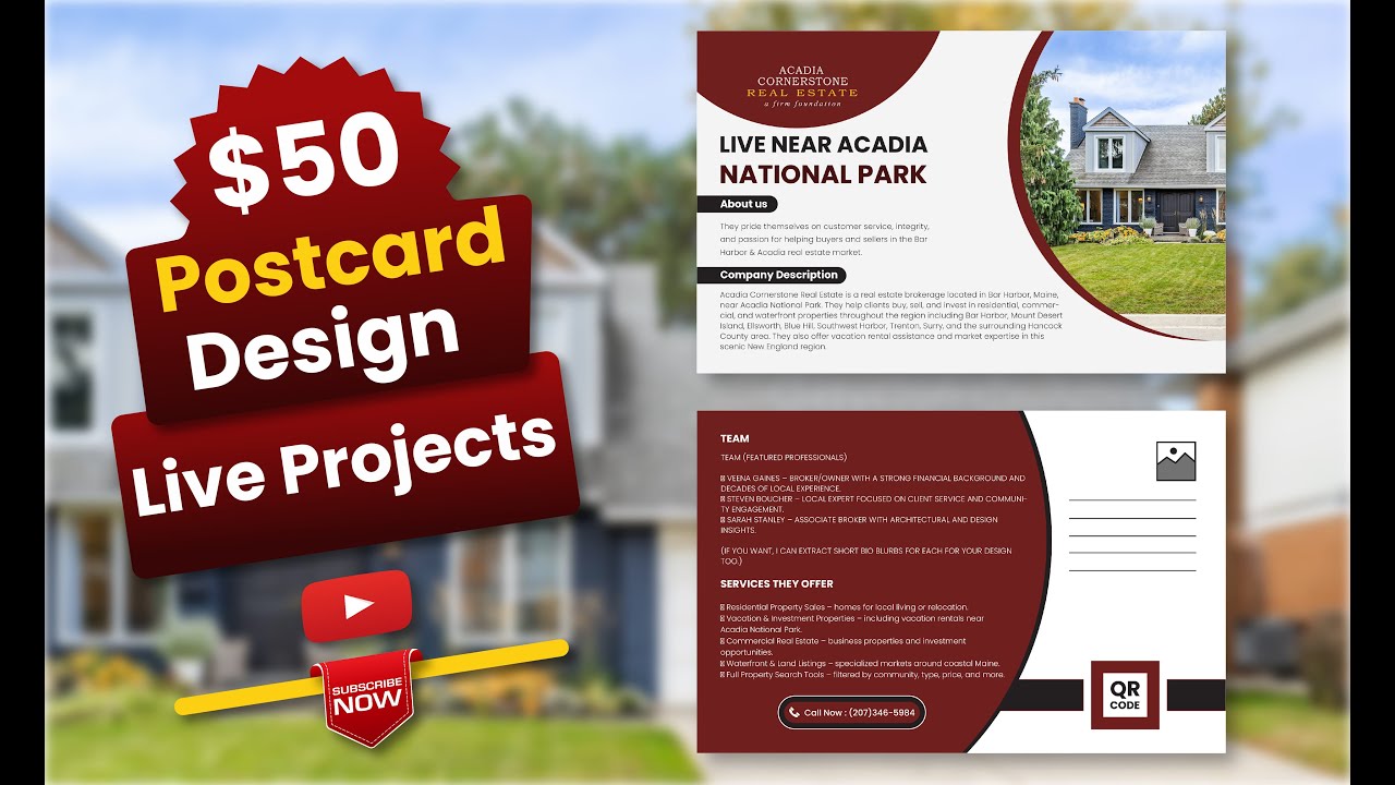 $50 Real Estate Postcard Design Tutorial | Live Project for New Designers
