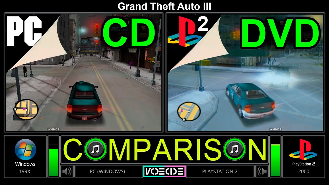 GTA 3 (PC vs PlayStation 2) Side by Side Comparison