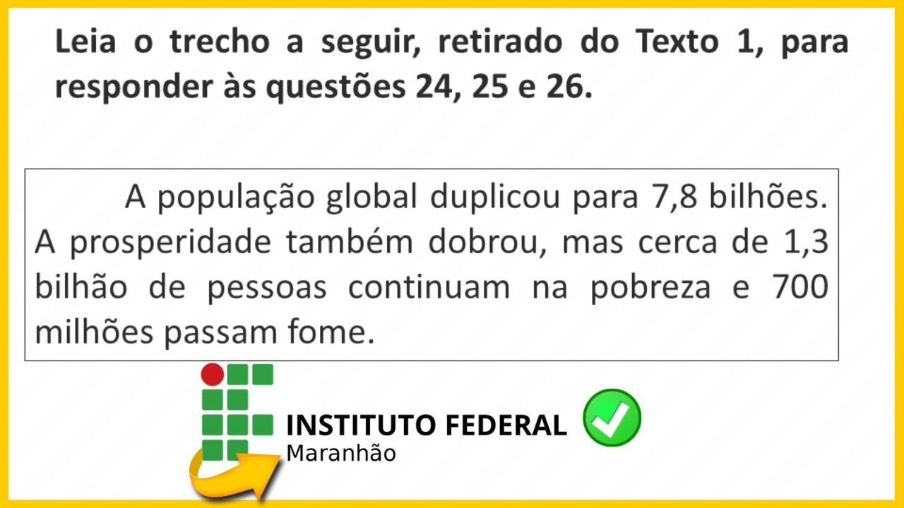 RESOLVENDO QUESTÕES DE MATEMÁTICA- Prova de Seleção IFMA (Instituto Federal do Maranhão)