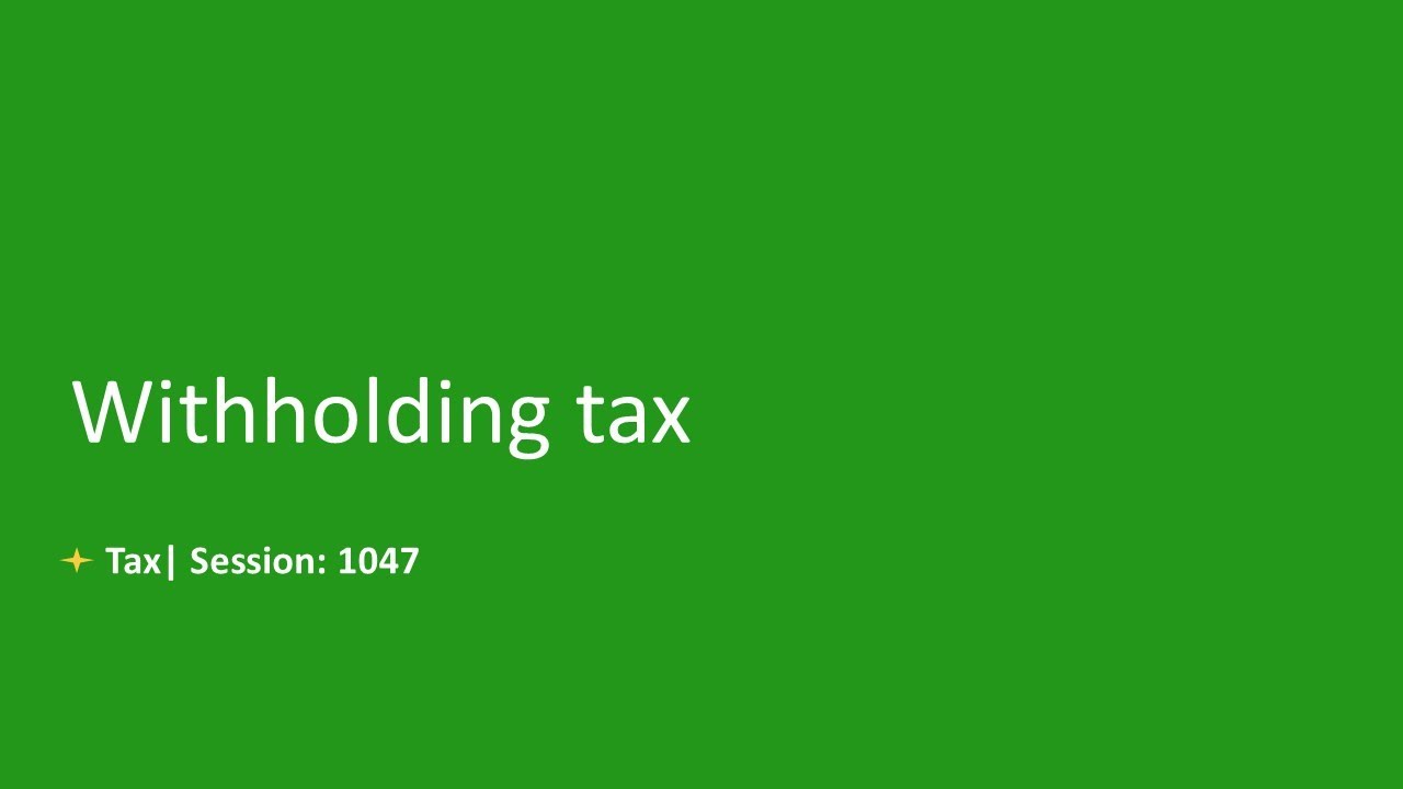 [Arabic] 1047 - Withholding tax