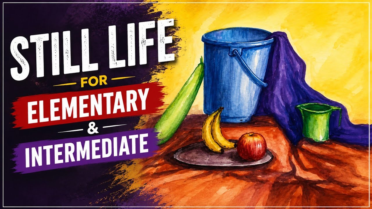 Still Life Painting Tutorial for Elementary & Intermediate Grade Exam | Step By Step Watercolour
