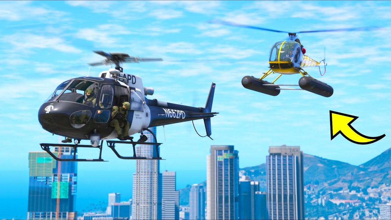 I followed a Police SWAT Helicopter!! Let's see where they go... (GTA 5 Mods - Evade Gameplay)
