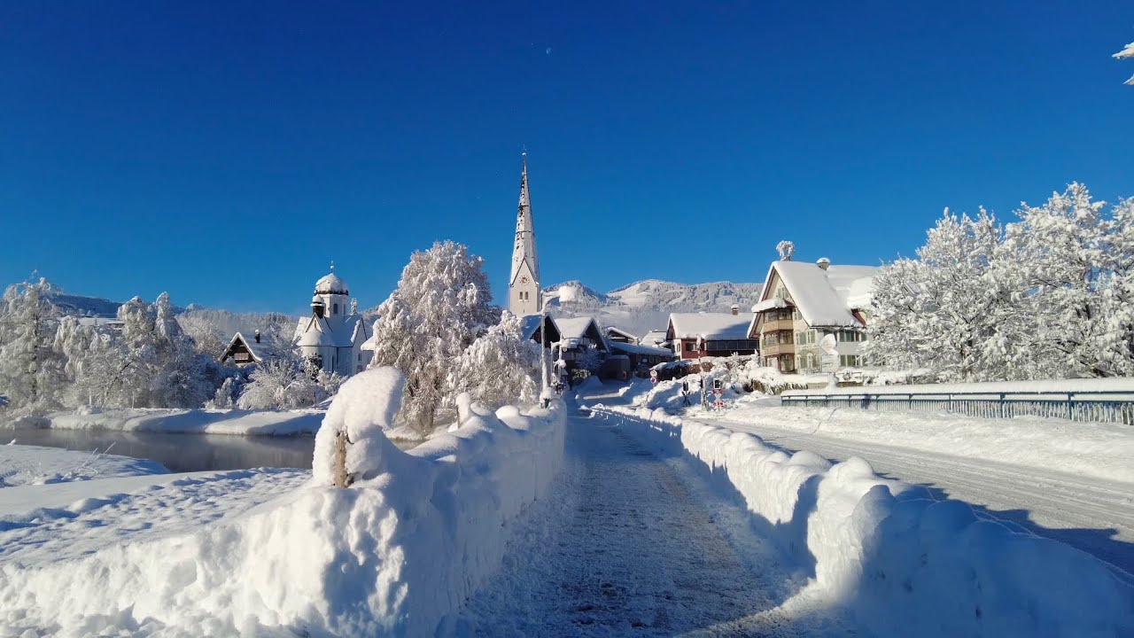 Zugeschneites Fischen im Allgäu - schöne Winterlandschaft