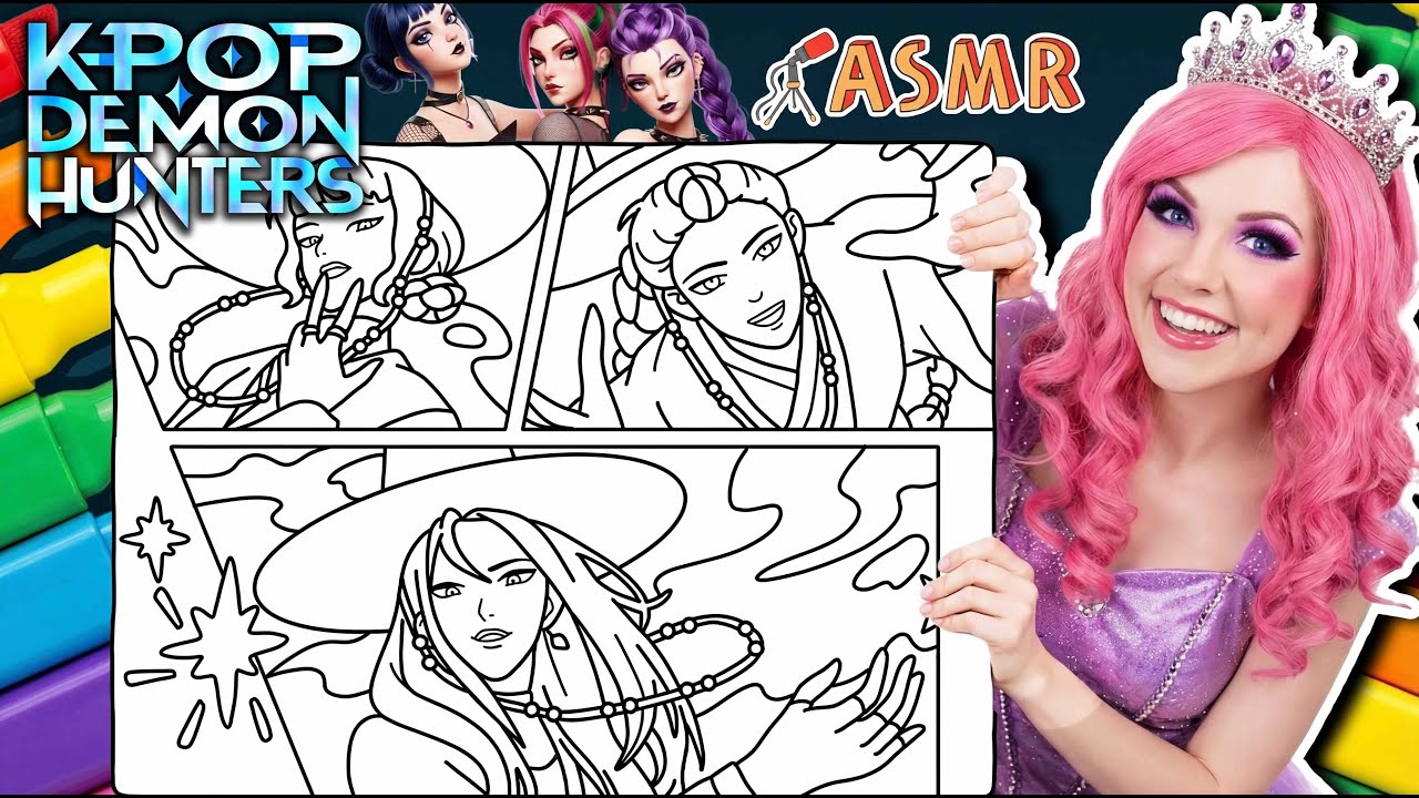 Coloring Huntrix (Rumi, Mira & Zoey) from Kpop Demon Hunters | Ohuhu Art Markers | ASMR Relaxing