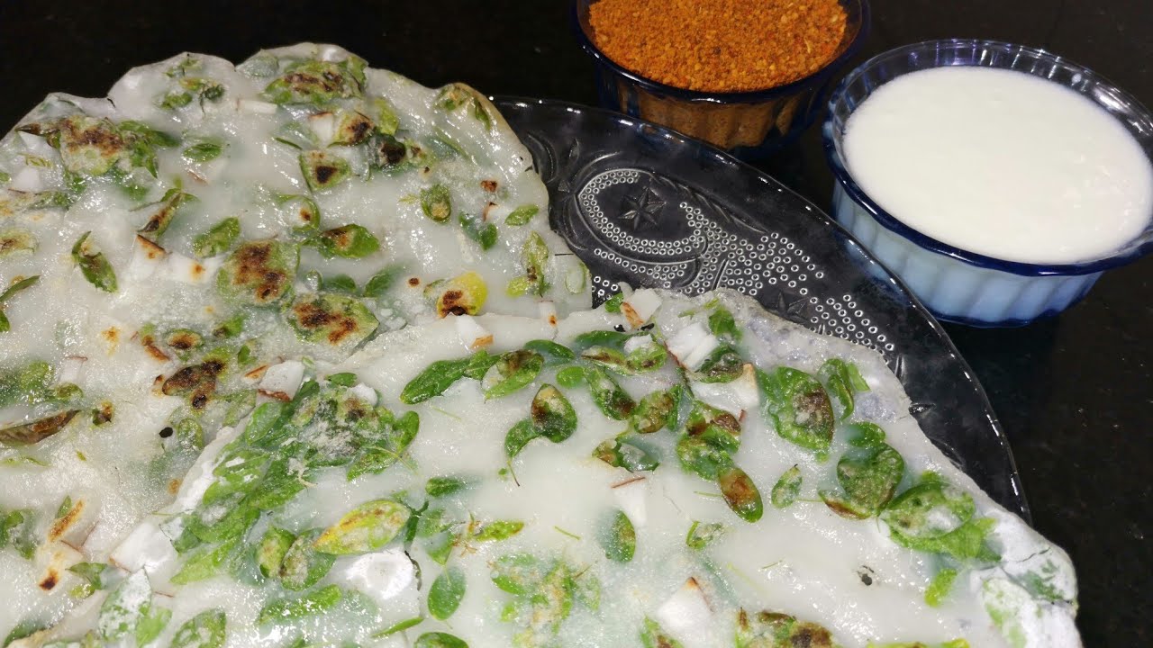 Verum arisi muruinga keerai adai,drumstick leaves adai,instant dinner recipe from Akshayam's kitchen