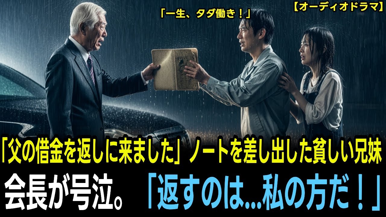 遺品整理で見つけた『多額の借金が記された古びたノート』。「一生タダ働きして返します」と訪ねた兄妹に、会長は号泣。「これは父さんが30年間、受け取りを拒否し続けた金だ！」【人生ドラマ】