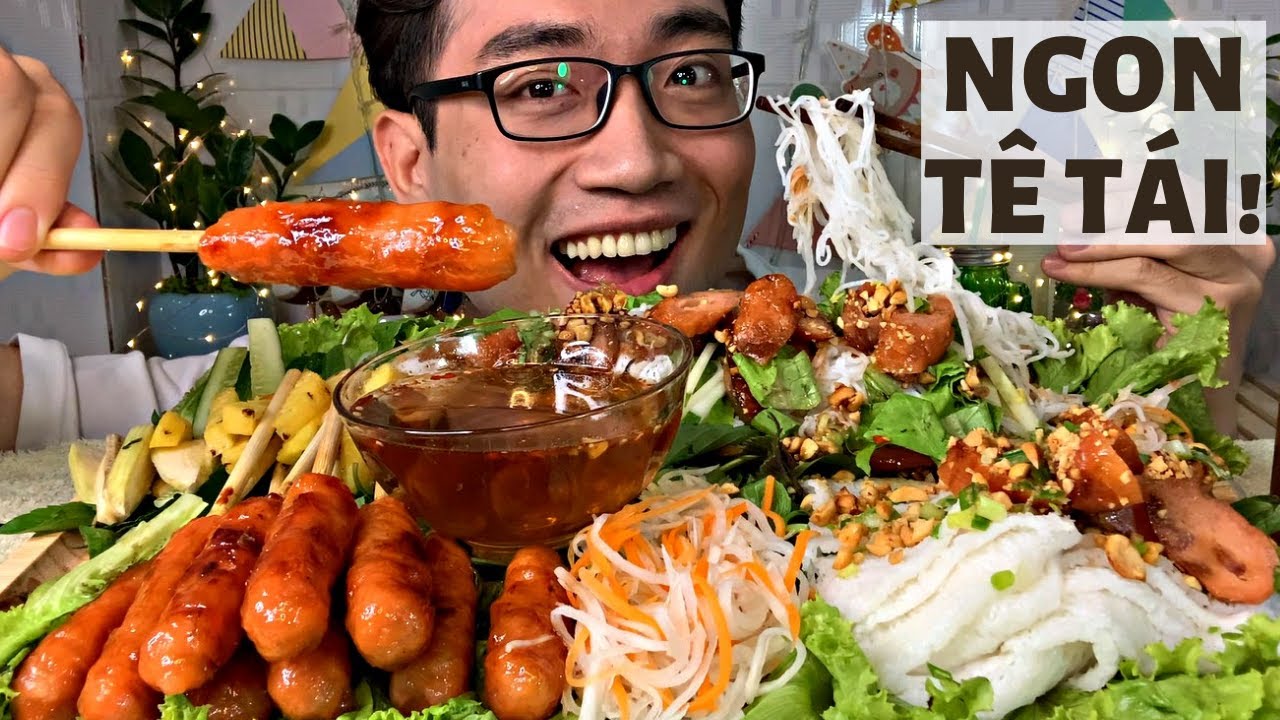 Ta Nói Nem Nướng Ăn Với Món Gì Cũng Ngon - Nem Nướng Ăn Với Bún + Bánh Hỏi Hay Kẹp Rau Đều Ngon
