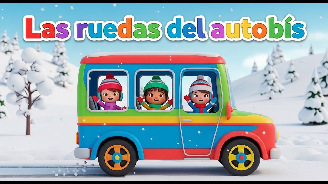 Cantando en el Autobús de Invierno ❄️🚌 | Canción Infantil con Nieve | Música para Niños