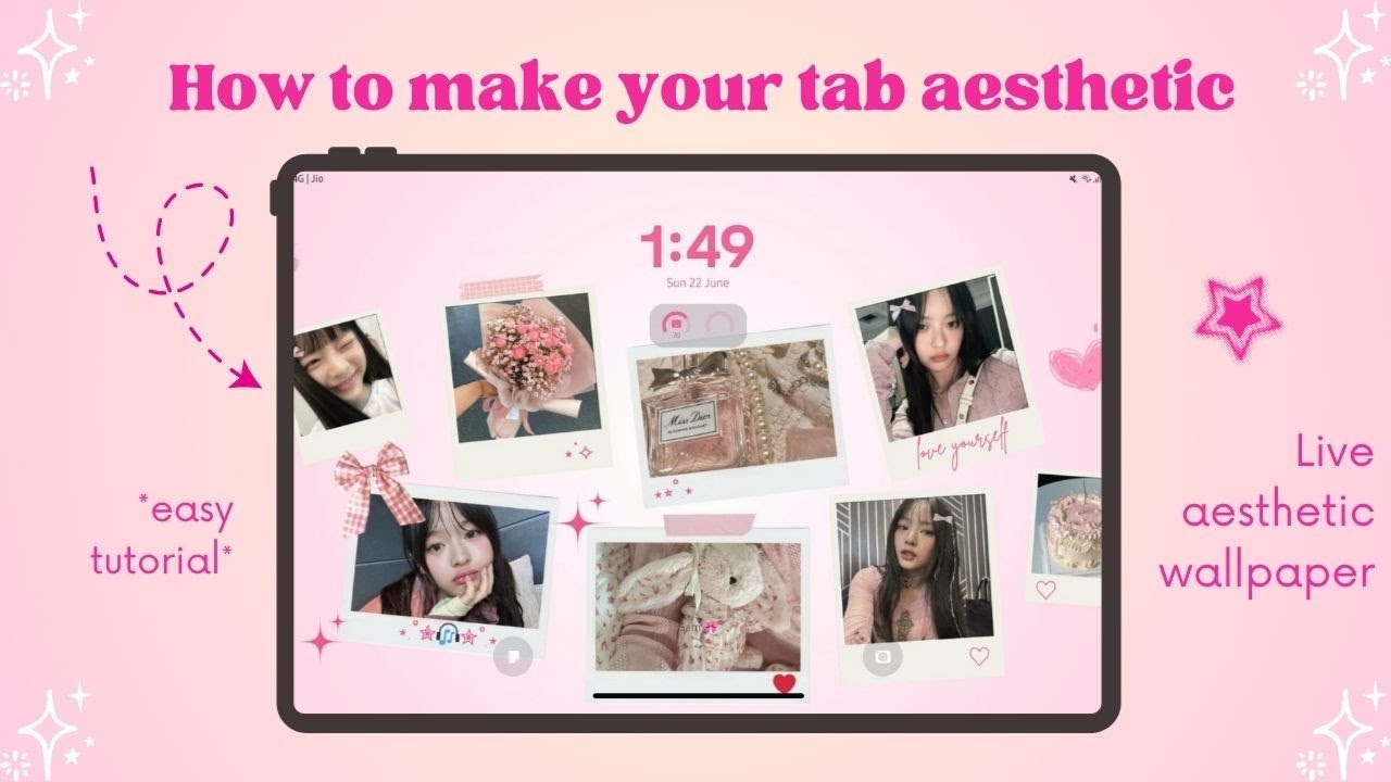 How to Make Your Tab Aesthetic 💕 | Cute Pink Live Wallpaper + Lockscreen Tutorial (Canva)