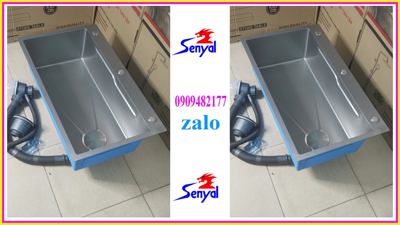 Chậu rửa chén 1 hộc nano xám 78 x46 cm | Bồn rửa bát 1 ngăn - Thiết bị vệ sinh Senyal Việt Nam