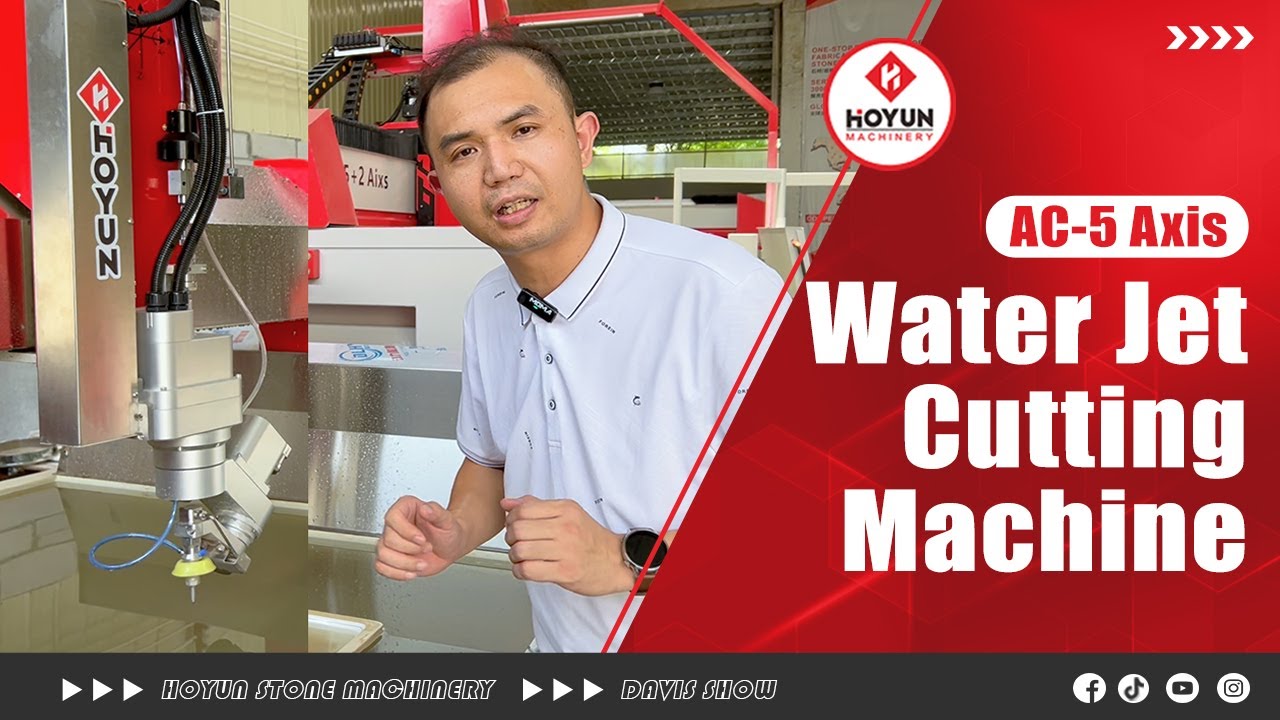 Hoyun 5 axis water jet cutting ，Sintered stone 、 ceramic、tile、porcelain cutting machine