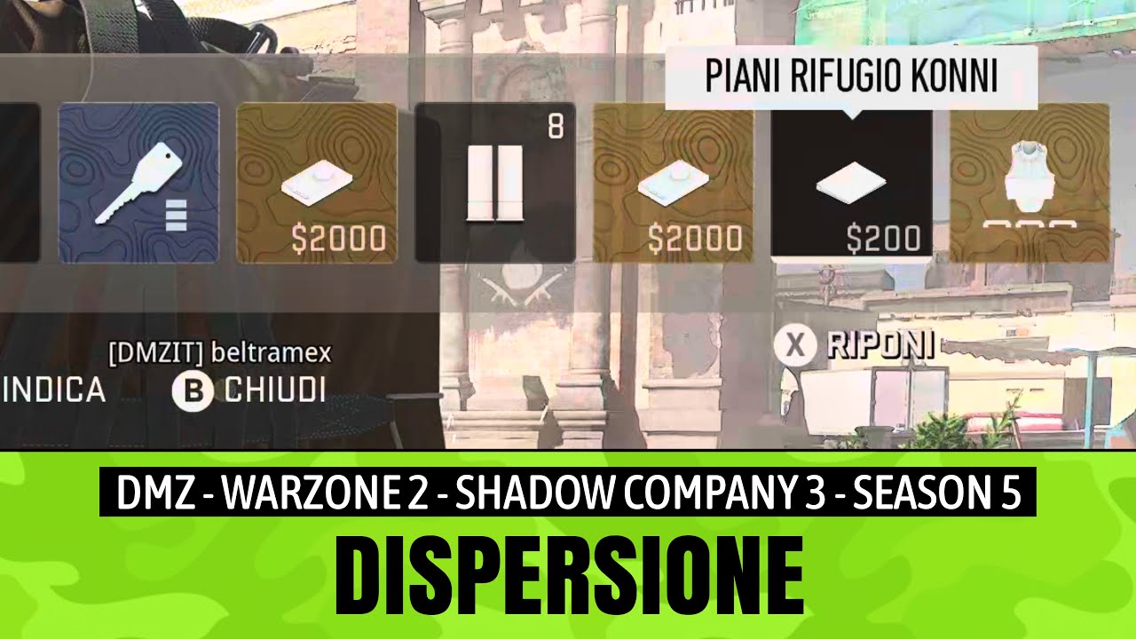 Dispersione | PIANI RIFUGIO KONNI | DMZ | S5 | Shadow Company 3 | Warzone 2