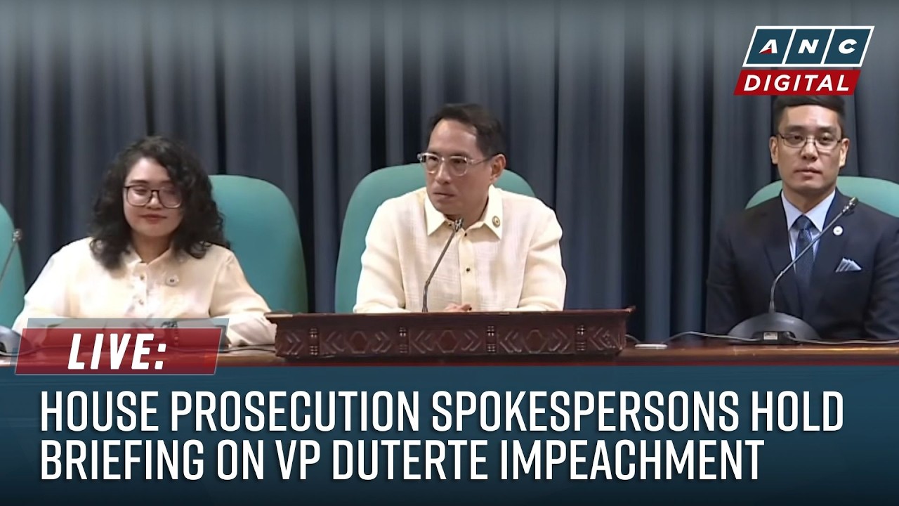 LIVE: House prosecution spokespersons hold briefing on VP Duterte impeachment | June 22, 2026
