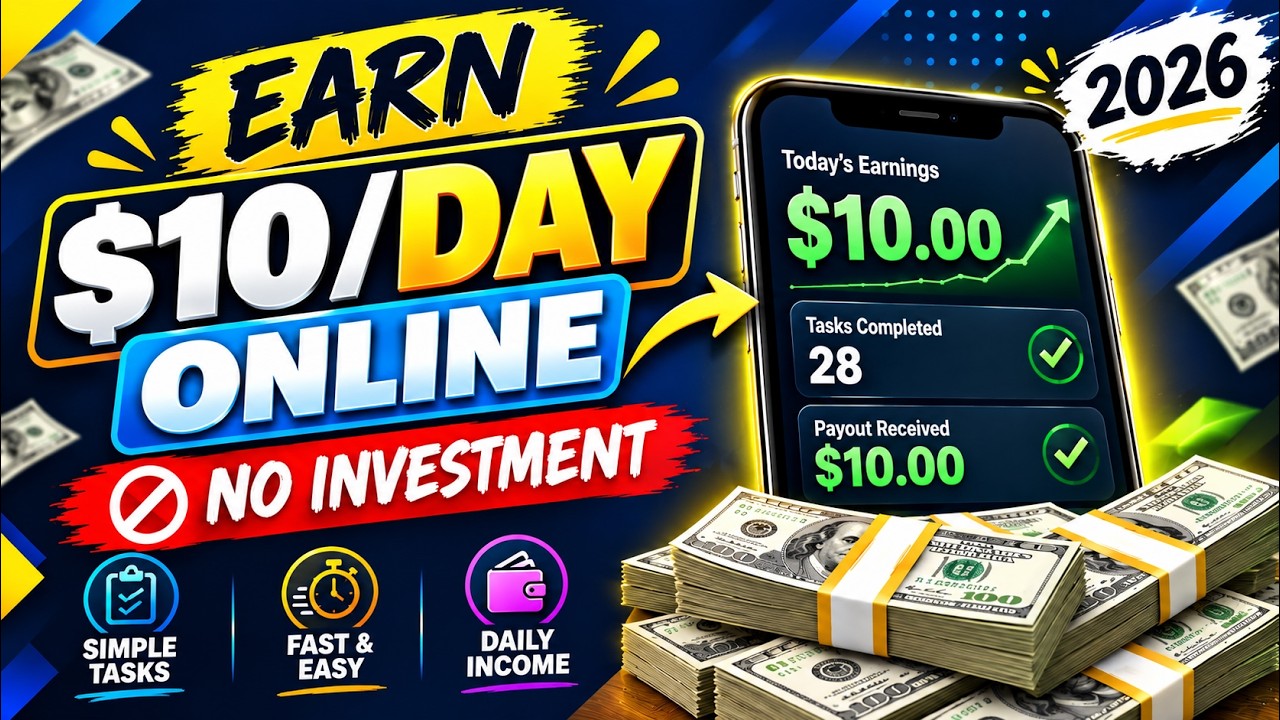 How to Earn $10 Daily Online in 2026 | No Investment | Easy Online Earning Method