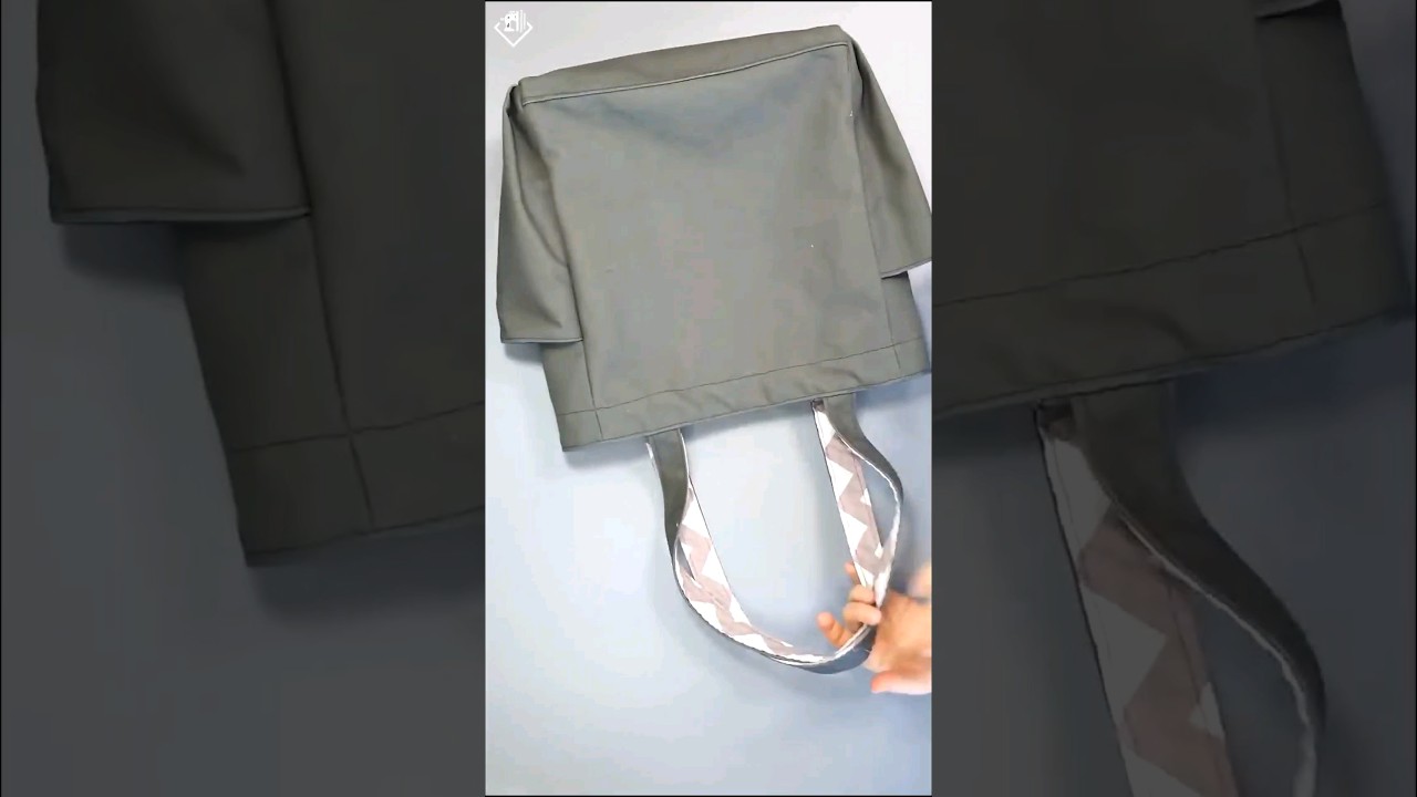 sewing tutorial/ How to make a canvas shoulder bag with side pockets #shorts #sewingtutorial