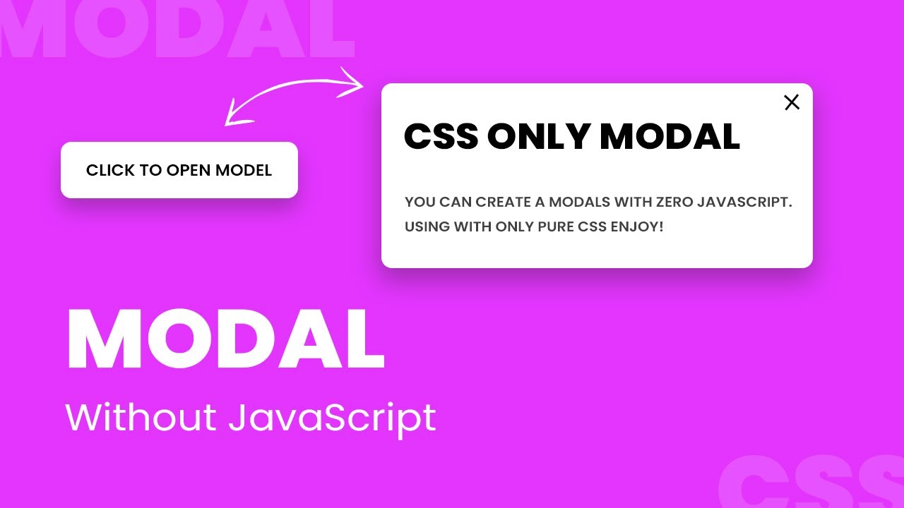 How To Create Modal Popup Box using Only CSS | HTML CSS Modal