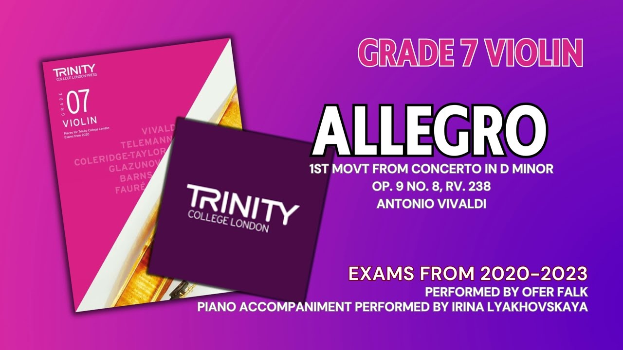 Allegro Concerto in D Minor | Play Along | Vivaldi | Trinity College London Grade 7 Exams from 2020