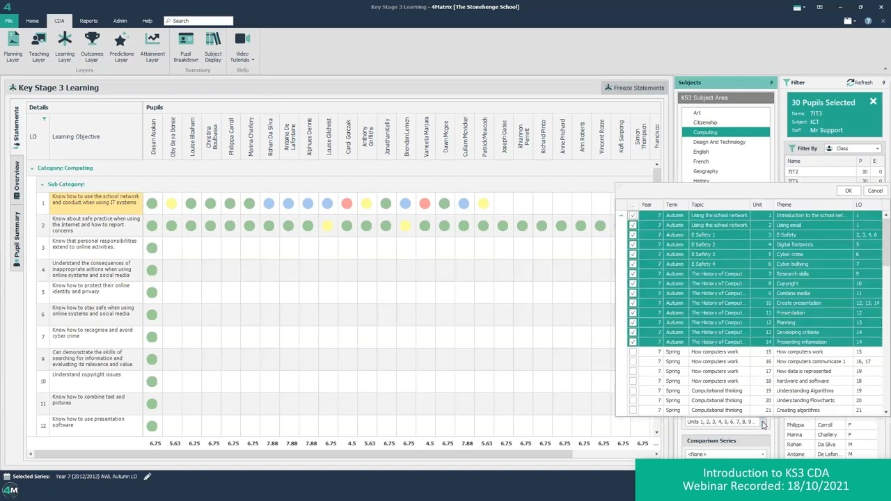 4Matrix Webinars - Introduction to KS3 Curriculum Driven Assessment (CDA)