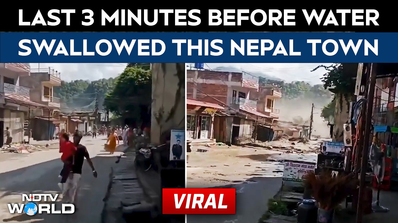 Nepal Floods | On Camera, Last 3 Minutes Before Water Swallowed Nepal's Trishuli Town