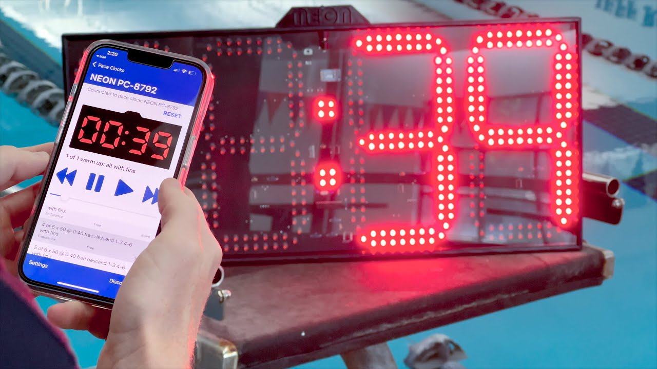 Neon Pace Clock: Occoquan Swimming