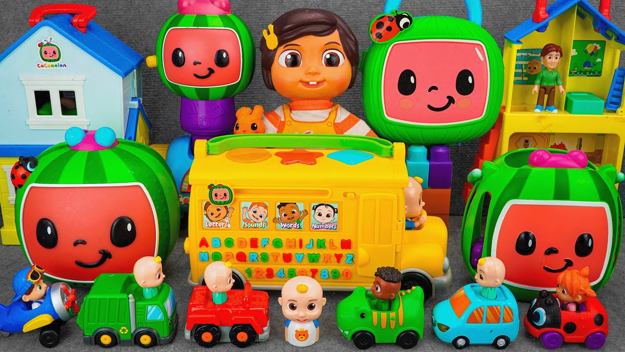 93 Minutes COCOMELON Collection Unboxing - Satisfying Unboxing Cocomelon Musical Learning Bus