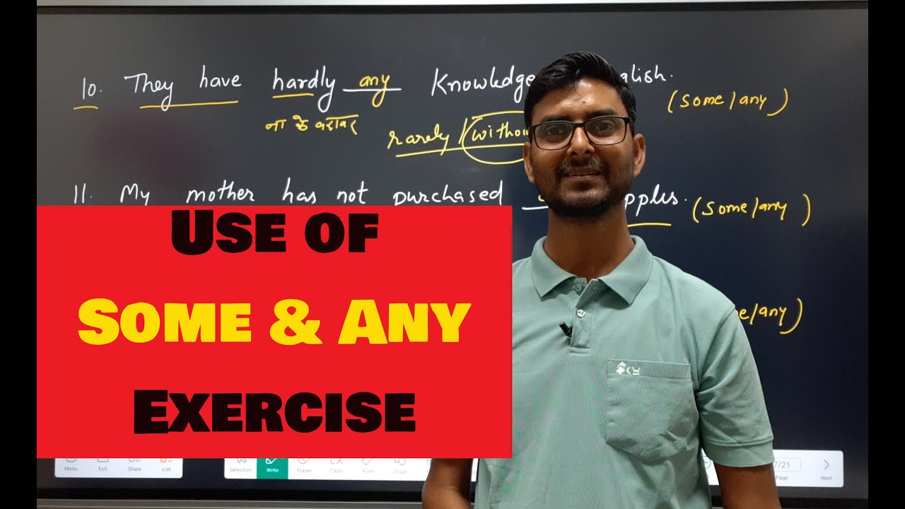Determiners | Some and Any Exercise | Use of Some / Any