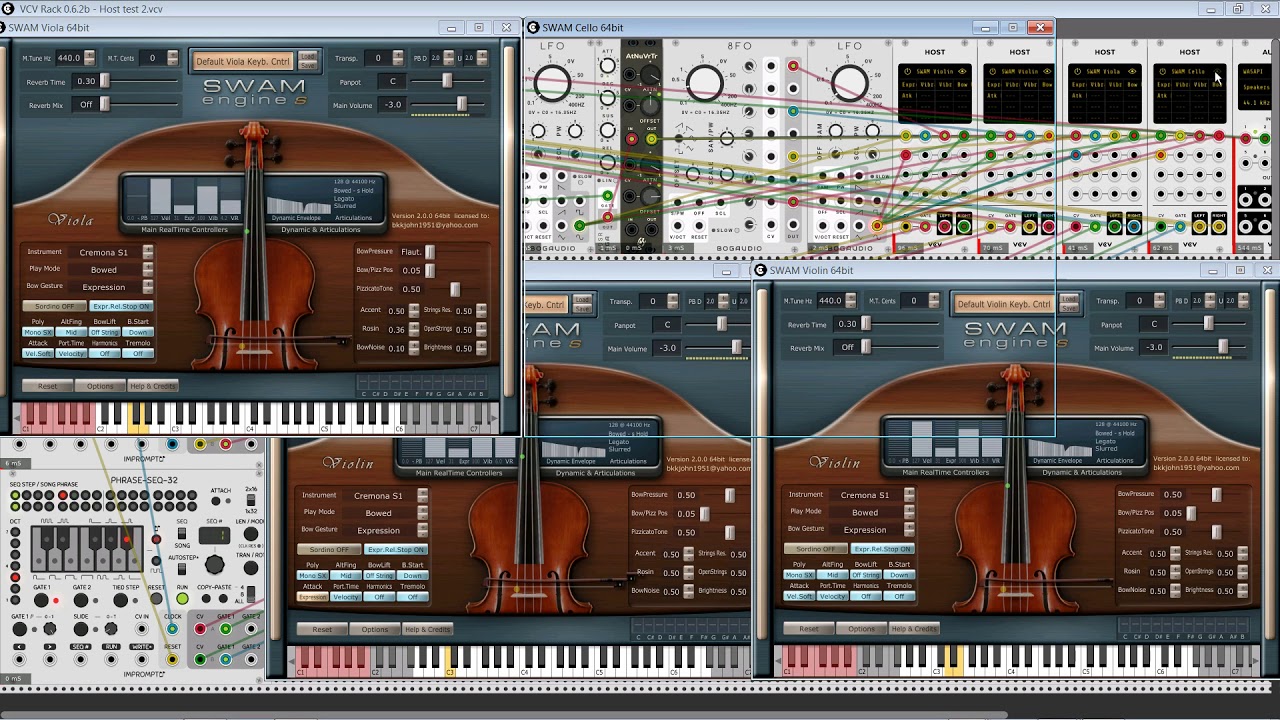 John Melcher - VCV Host modeule demo (virtual string quartet)