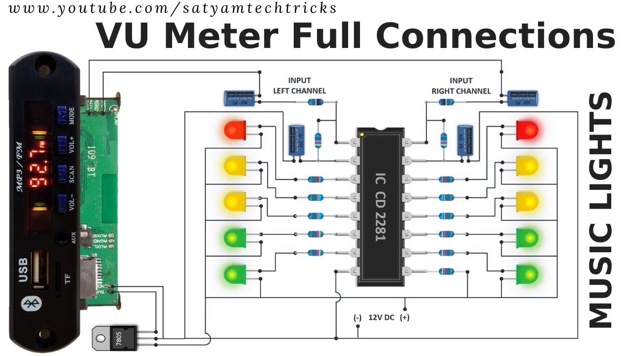 Best #VU_Meter Circuit Diagram using IC 2281. Best Power Point Presentation.