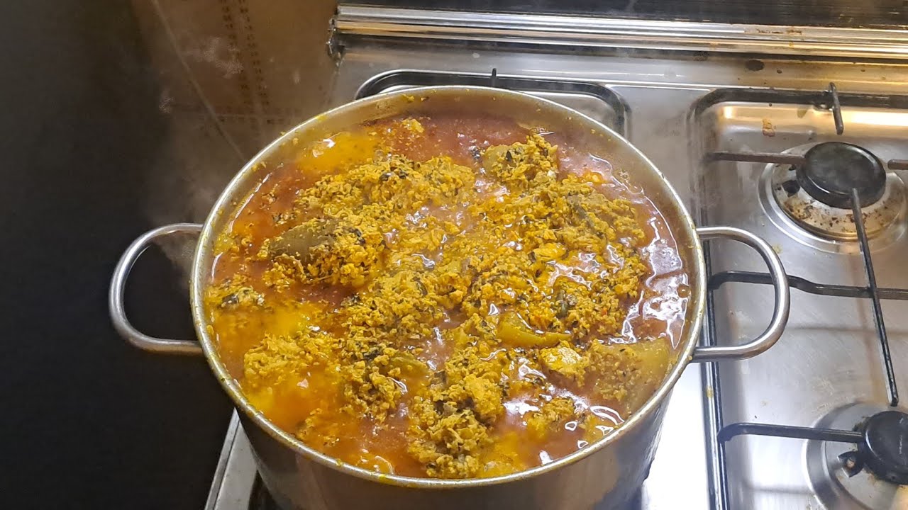 How I cook my Nigerian melon soup using bitterleaf 