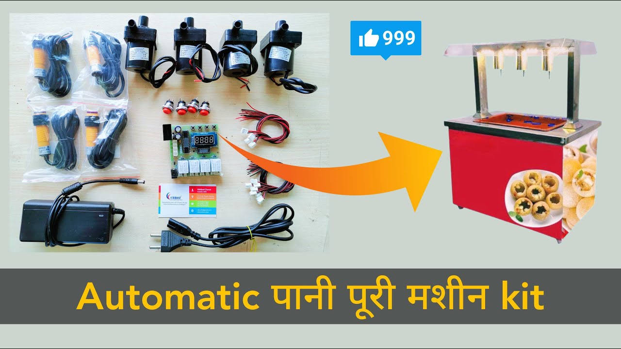 CBROZ 4 nozzle automatic pani puri machine sensor kit | Make your own automatic pani puri machine