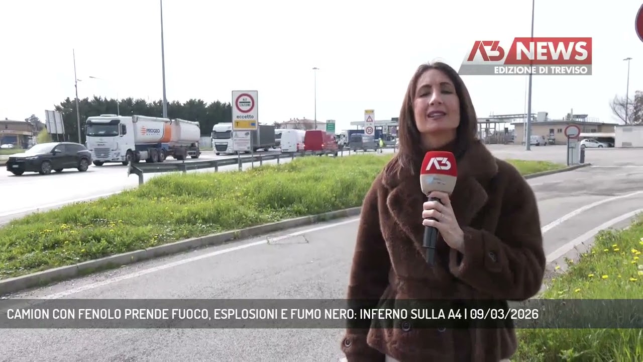 CAMION CON FENOLO PRENDE FUOCO, ESPLOSIONI E FUMO NERO: INFERNO SULLA A4 | 09/03/2026
