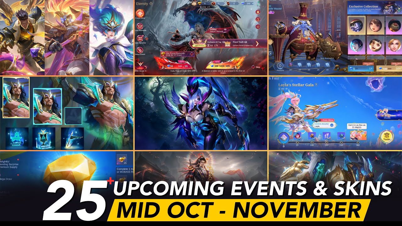 ALL EVENTS &SKINS FROM OCTOBER TILL NOVEMBER| FREE COLLECTOR & EPIC | KAGURA AND MIYA LEGEND SKINS