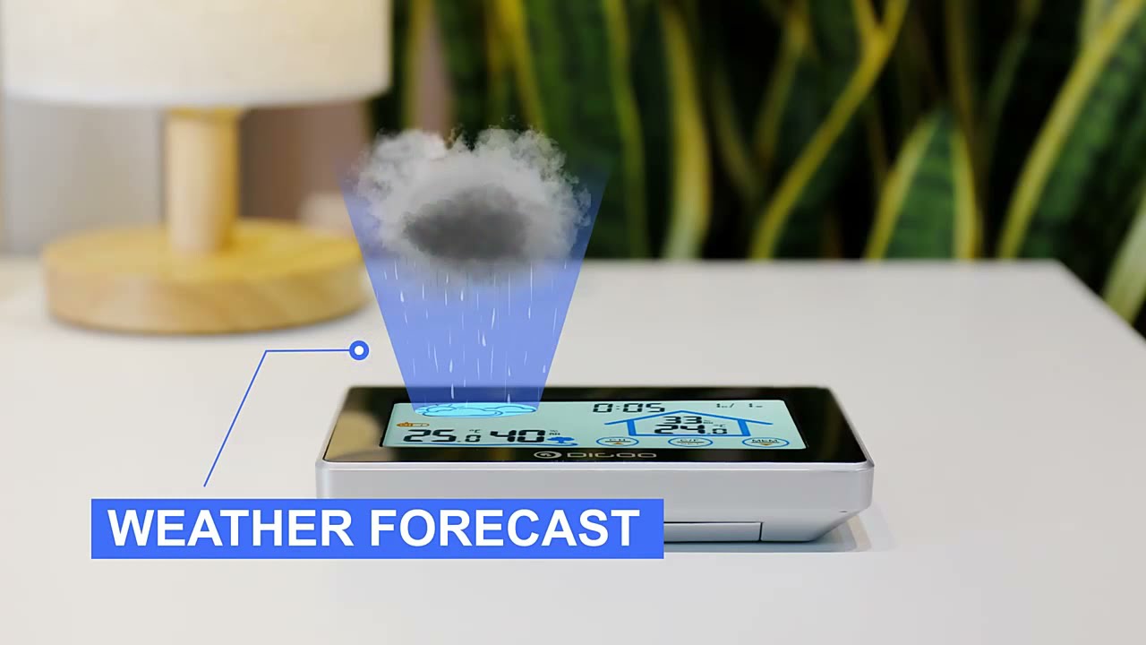 Digoo DG-TH8380 Wireless Thermometer Hygrometer Touch Screen Weather Station Temperature Humidity
