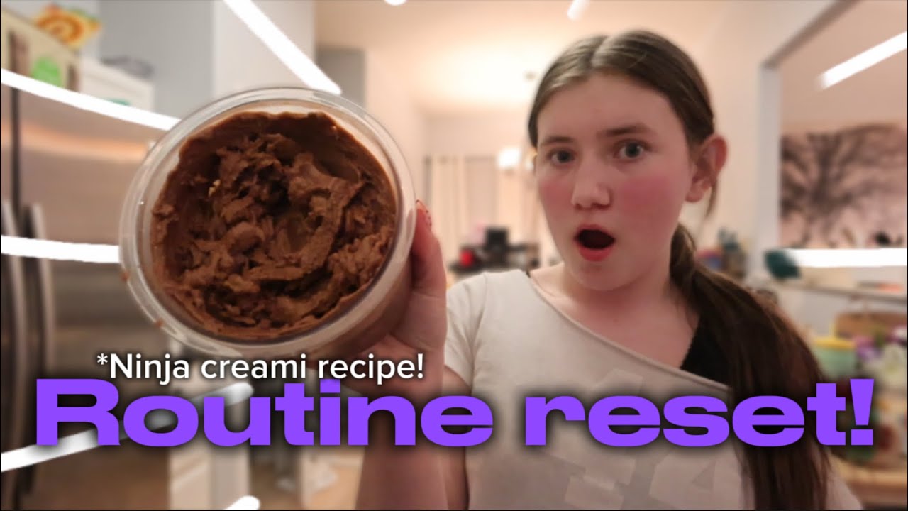 A CLEAN GIRL ROUTINE🫧 + trying Viral ninja creami ice cream✨🍨📲