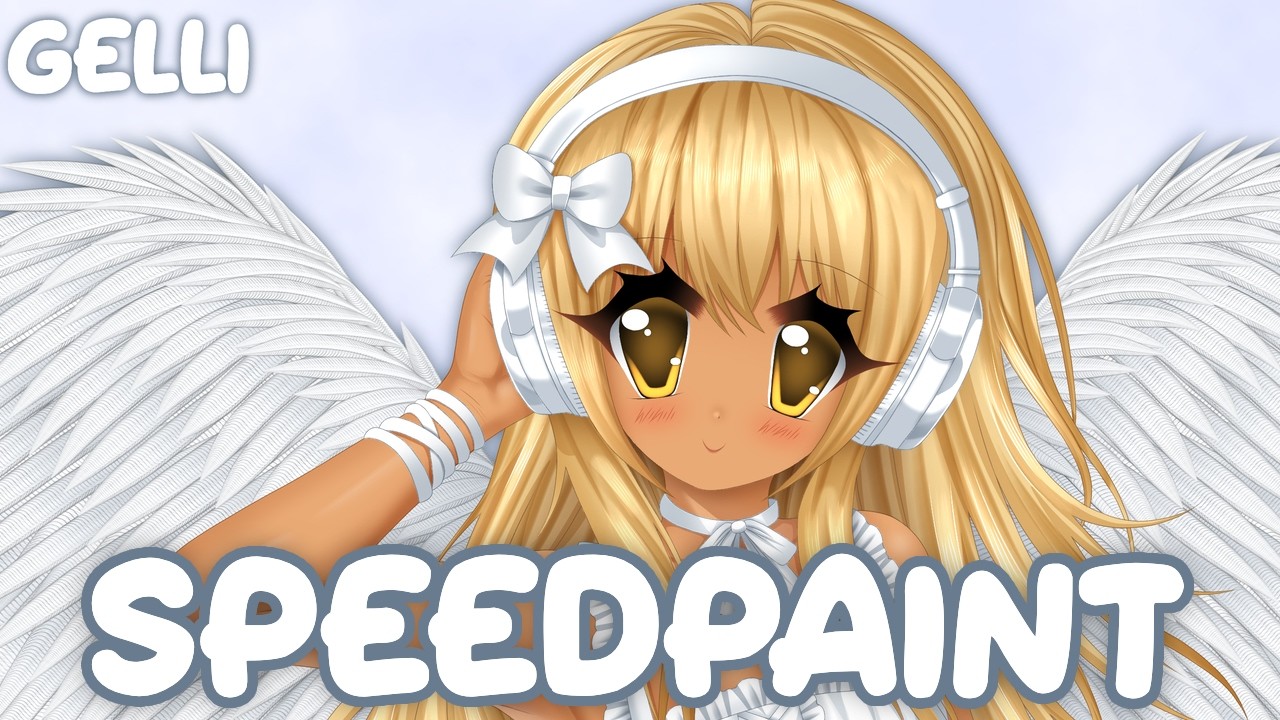 ♡ angelic music dream 🤍🪽🎧 ♡ 2000s anime moe art style speedpaint + nightcore christian music ♡