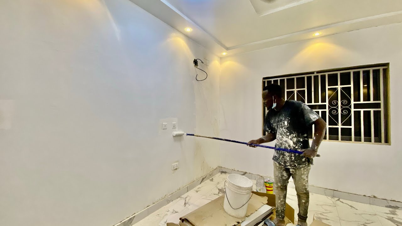 Finally started painting with SHERWIN-WILLIAMS PAINT 🎨 || Building in Ghana 🇬🇭