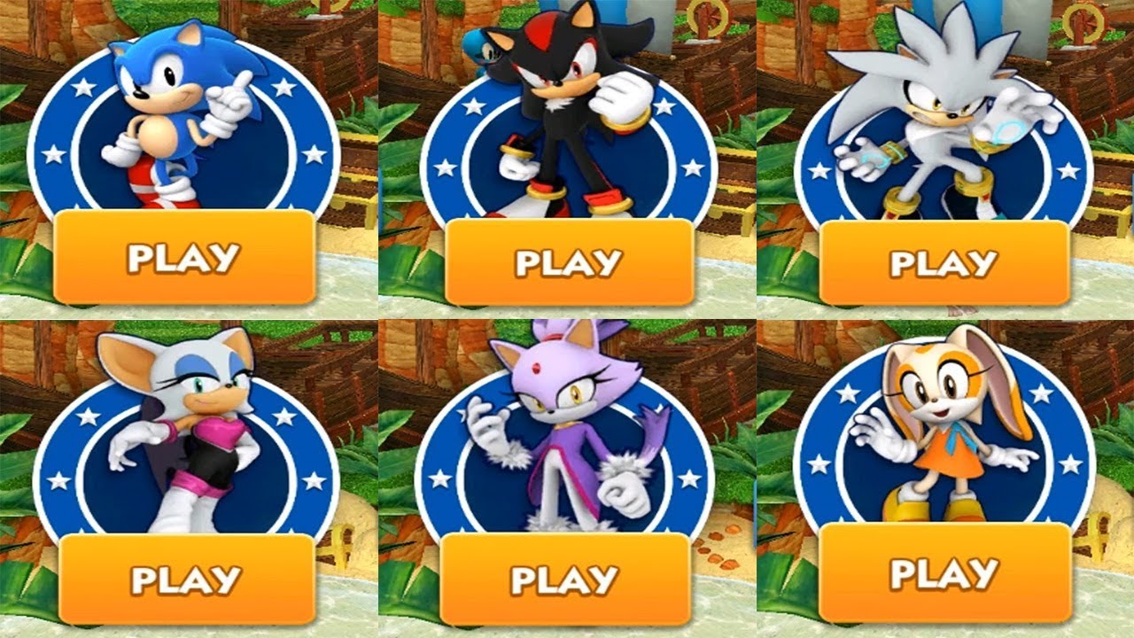 Sonic Dash - CLASSIC SONIC VS SHADOW VS SILVER VS ROUGE VS BLAZE VS CREAM