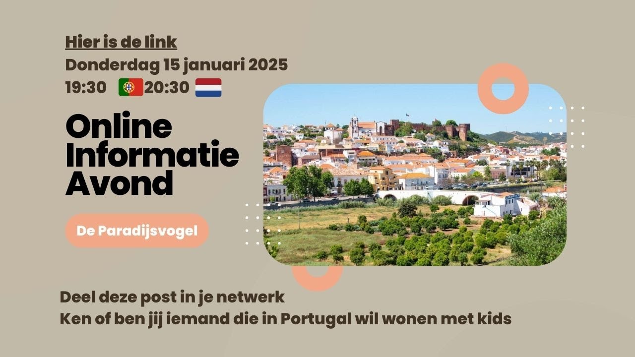 De Paradijsvogel - Informatieavond op donderdag 15 januari 2026