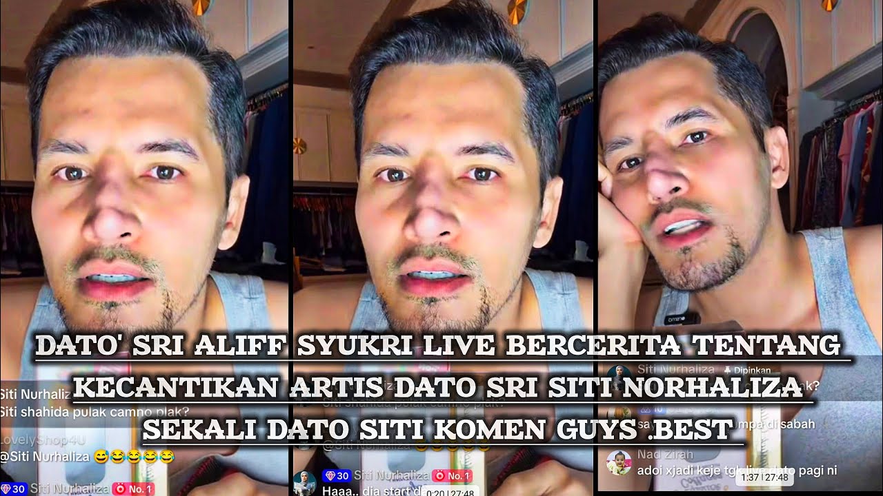 Dato Sri Aliff Syukri live memuji kecantikan artis Dato siti Nurhaliza ,sekali Dato Siti komen guys 