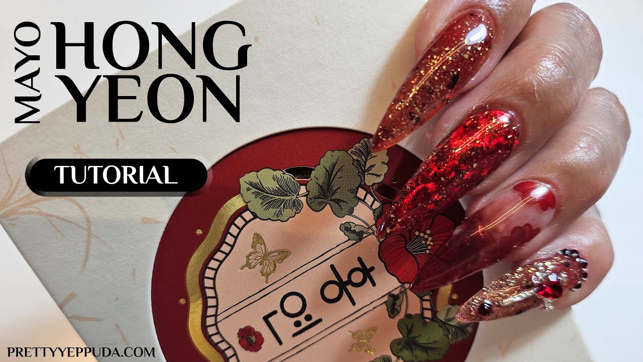 Tutorial showing step by step how to create a nail set with MAYO Hong Yeon Collection