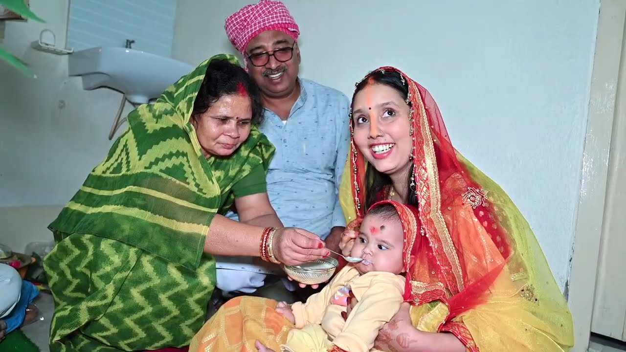 😊First bite, big memories! 🥰Celebrating varnu’s Annaprashan 🙏 #Annaprashan #BabyMilestone