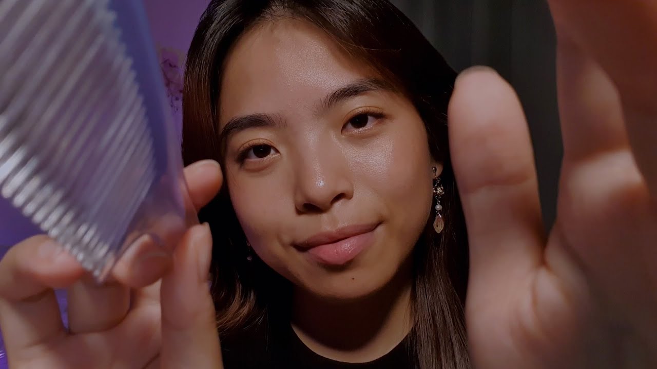 ASMR Relaxing Scalp Attention 🌷 Hair Parting & Brushing, Scalp Scratching & Massage (Layered Sounds)