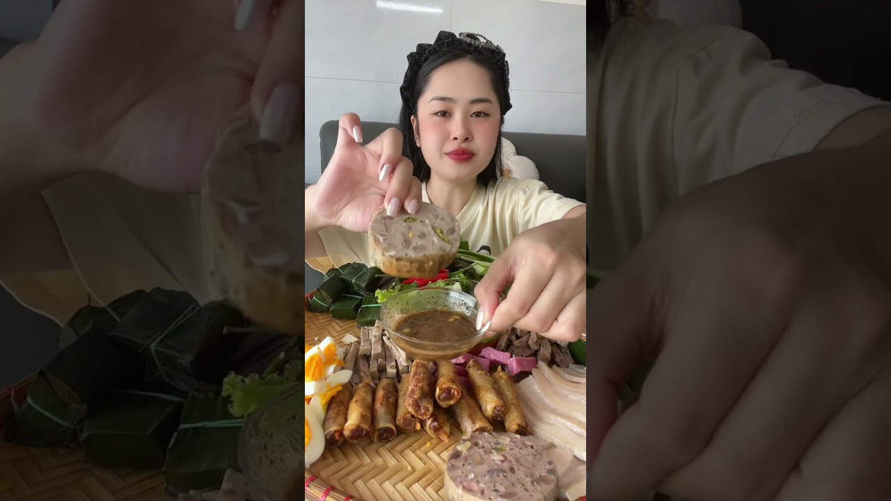 Mẹt bánh tráng cuống Bình Định #dungthichan #mukbang #food